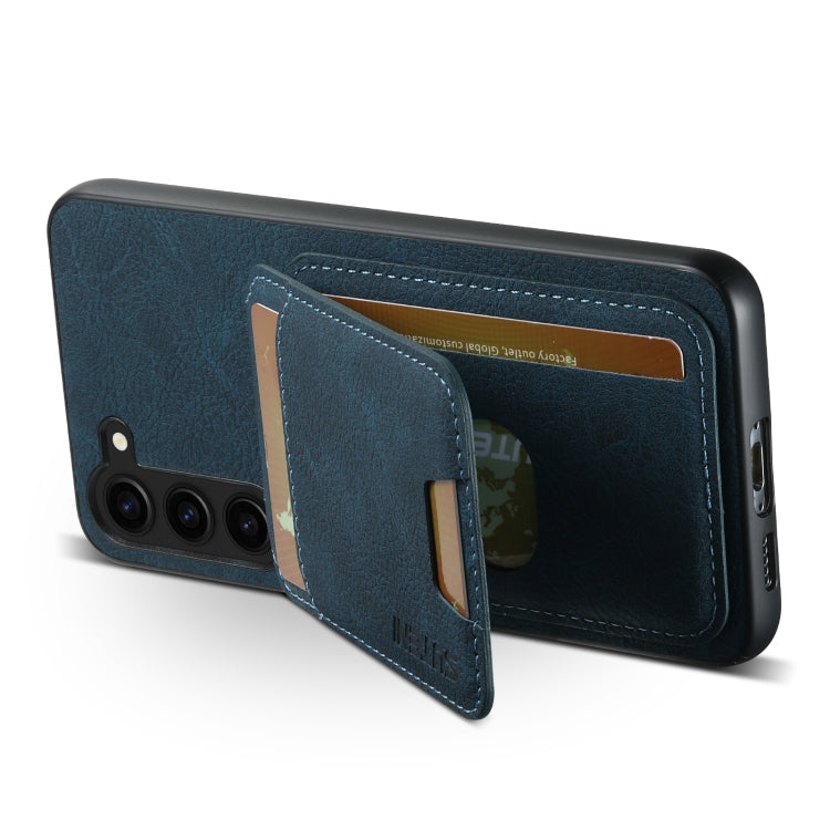 For Samsung Galaxy S24+ 5G Suteni H02 Litchi Leather Card Wallet Stand Back Phone Case(Blue) - Galaxy S24+ 5G Cases by Suteni | Online Shopping South Africa | PMC Jewellery | Buy Now Pay Later Mobicred