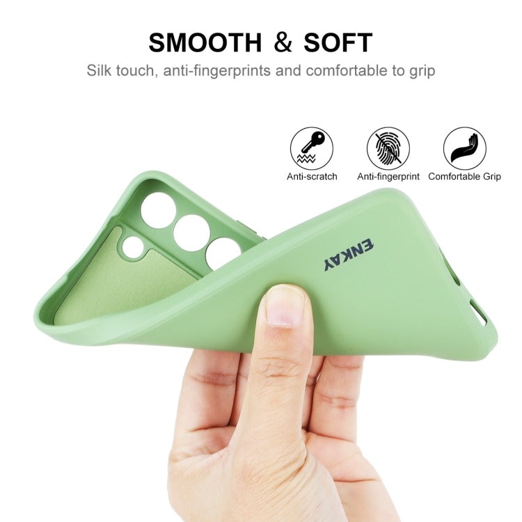 For Samsung Galaxy S24+ 5G ENKAY Liquid Silicone Soft Shockproof Phone Case(Light Green) - Galaxy S24+ 5G Cases by ENKAY | Online Shopping South Africa | PMC Jewellery | Buy Now Pay Later Mobicred