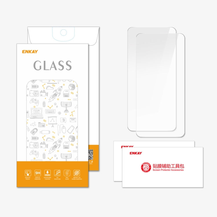 For OPPO A2 2pcs ENKAY 9H Big Arc Edge High Aluminum-silicon Tempered Glass Film - OPPO Tempered Glass by ENKAY | Online Shopping South Africa | PMC Jewellery | Buy Now Pay Later Mobicred