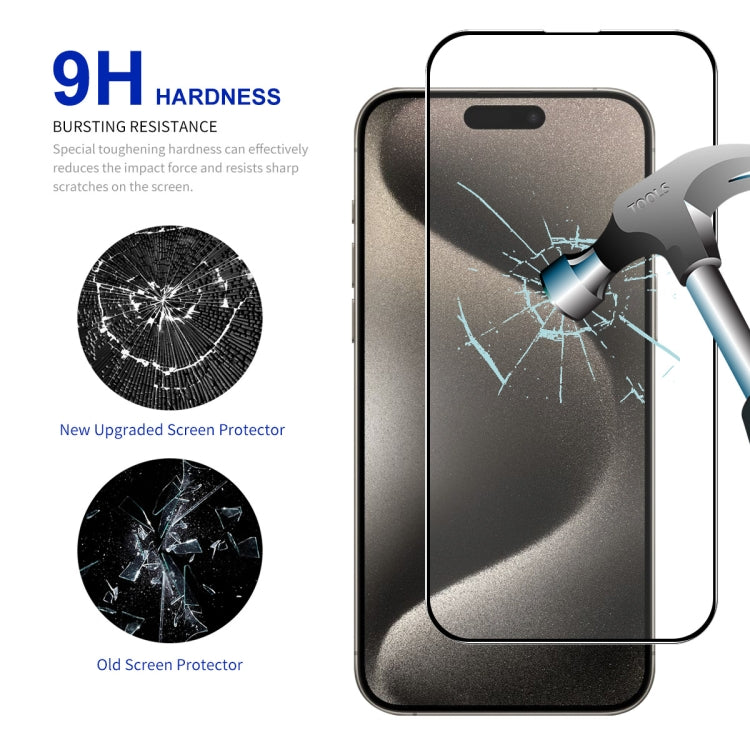 For iPhone 15 Pro ENKAY Easy Install High Alumina Silicon Full Glass Film - free shipping - PMC TechLife - Order now!
