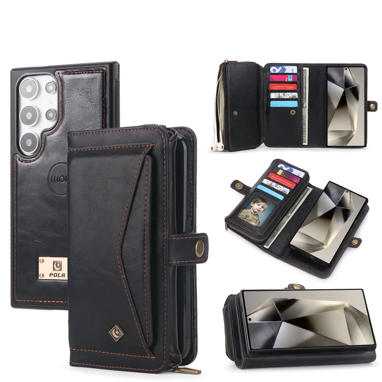 For Samsung Galaxy S24+ 5G Multi-functional Zipper Wallet Leather Phone Case(Black) - Galaxy S24+ 5G Cases by PMC Jewellery | Online Shopping South Africa | PMC Jewellery | Buy Now Pay Later Mobicred