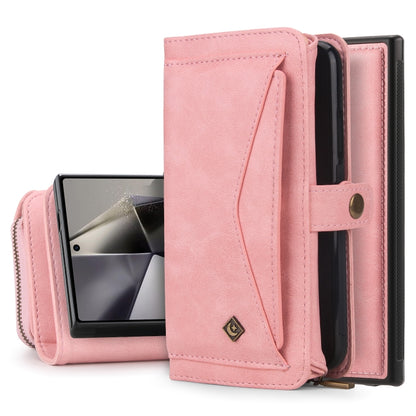 For Samsung Galaxy S24+ 5G Multi-functional Zipper Wallet Leather Phone Case(Pink) - Galaxy S24+ 5G Cases by PMC Jewellery | Online Shopping South Africa | PMC Jewellery | Buy Now Pay Later Mobicred