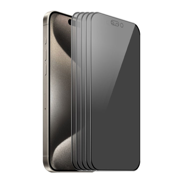 For iPhone 15 Pro Max 5pcs ENKAY Hat-Prince 360 Degree Anti-peeping Privacy Full Screen Tempered Glass Film - free shipping - PMC Jewellery - Order now!