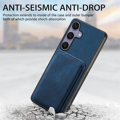 For Samsung Galaxy S25+ 5G Retro Leather Card Bag Magnetic Phone Case(Blue) - Galaxy S25+ 5G Cases by PMC Jewellery | Online Shopping South Africa | PMC Jewellery | Buy Now Pay Later Mobicred