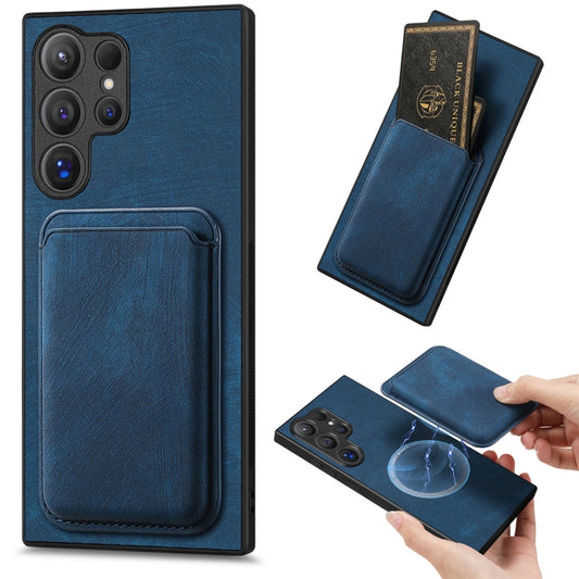 For Samsung Galaxy S25 Ultra 5G Retro Leather Card Bag Magnetic Phone Case(Blue) - Galaxy S25 Ultra 5G Cases by PMC Jewellery | Online Shopping South Africa | PMC Jewellery | Buy Now Pay Later Mobicred