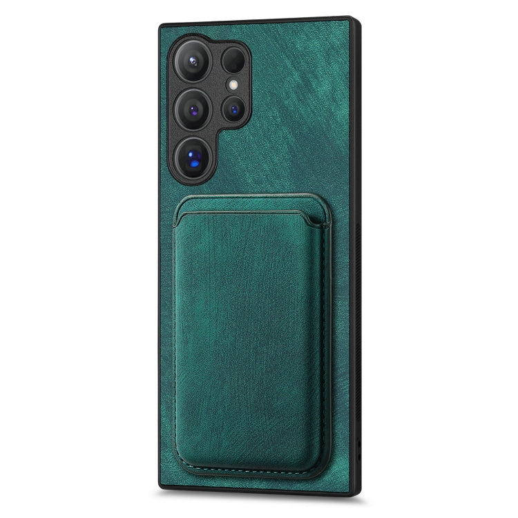 For Samsung Galaxy S25 Ultra 5G Retro Leather Card Bag Magnetic Phone Case(Green) - free shipping - PMC Jewellery - Order now!
