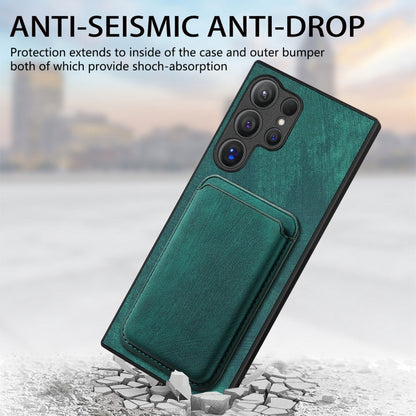 For Samsung Galaxy S25 Ultra 5G Retro Leather Card Bag Magnetic Phone Case(Green) - Galaxy S25 Ultra 5G Cases by PMC Jewellery | Online Shopping South Africa | PMC Jewellery | Buy Now Pay Later Mobicred