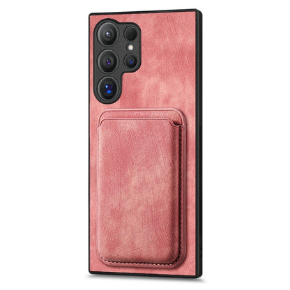 For Samsung Galaxy S25 Ultra 5G Retro Leather Card Bag Magnetic Phone Case(Pink) - Galaxy S25 Ultra 5G Cases by PMC Jewellery | Online Shopping South Africa | PMC Jewellery | Buy Now Pay Later Mobicred