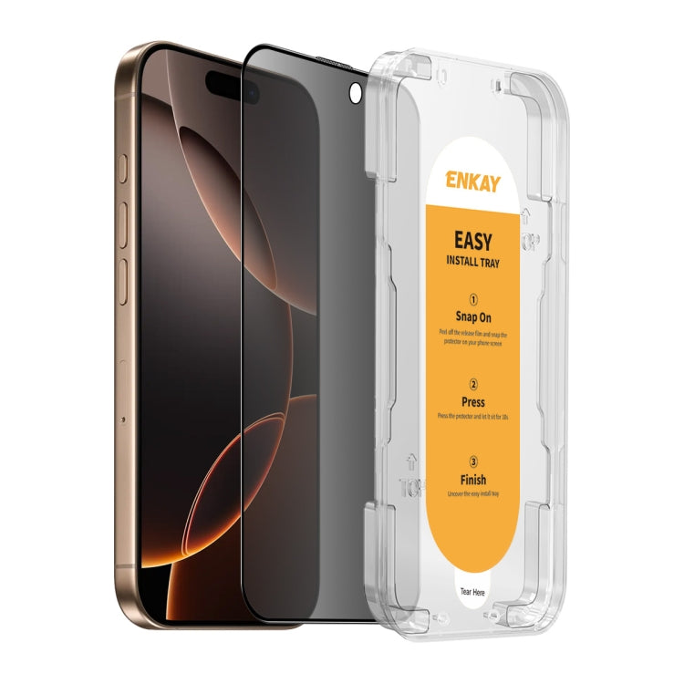 For iPhone 16 Pro Max ENKAY Easy Install Anti-peeping Privacy Full Screen Tempered Glass Film - iPhone 16 Pro Max Tempered Glass by ENKAY | Online Shopping South Africa | PMC Jewellery | Buy Now Pay Later Mobicred