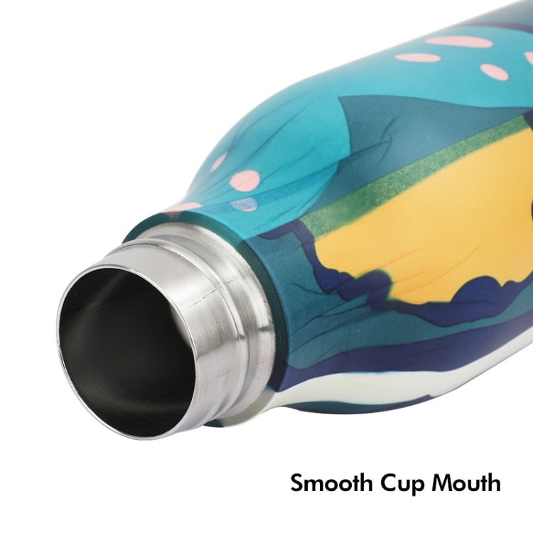 JUNSUNMAY Geometric Patterns Coating 304 Stainless Steel  550ml Water Vacuum Bottle(Dark Blue) - Vacuum Thermoses & Cups by JUNSUNMAY | Online Shopping South Africa | PMC TechLife | Buy Now Pay Later Mobicred