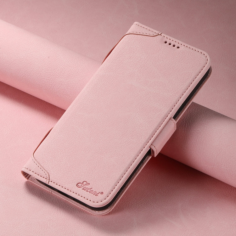 For iPhone 12 / 12 Pro SUTENI J07 Multifunctional Horizontal Flip Magsafe Leather Phone Case(Pink) - free shipping - PMC Jewellery - Order now!