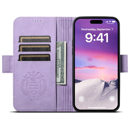 For iPhone 13 Pro SUTENI J07 Multifunctional Horizontal Flip Magsafe Leather Phone Case(Purple) - iPhone 13 Pro Cases by Suteni | Online Shopping South Africa | PMC Jewellery | Buy Now Pay Later Mobicred