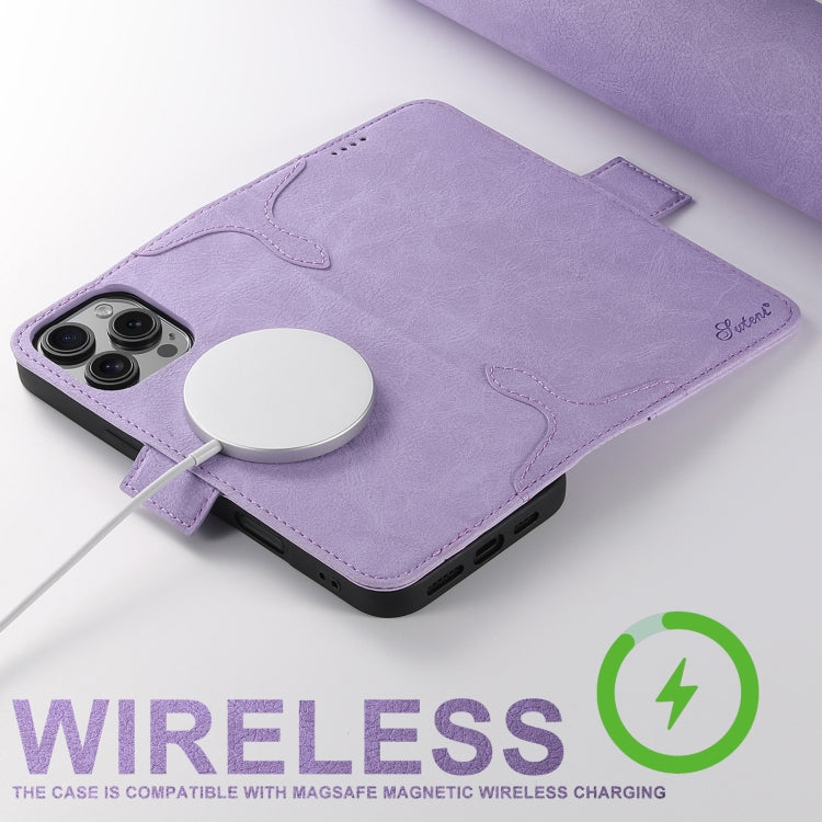For iPhone 16 SUTENI J07 Multifunctional Horizontal Flip Magsafe Leather Phone Case(Purple) - iPhone 16 Cases by Suteni | Online Shopping South Africa | PMC Jewellery | Buy Now Pay Later Mobicred