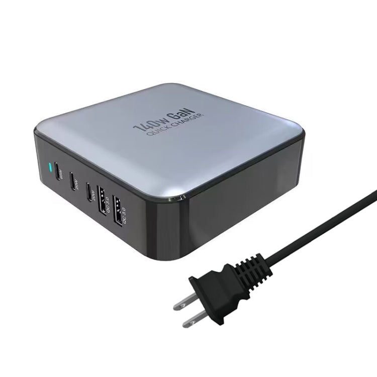 GAN 140W PD65W / PD20W / QC3.0 USB Five Port Laptop Adapter, Plug:US Plug - Universal Power Adapter by PMC Jewellery | Online Shopping South Africa | PMC Jewellery | Buy Now Pay Later Mobicred