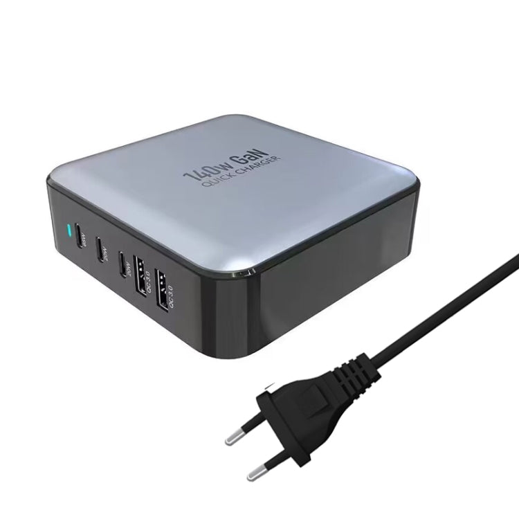 GAN 140W PD65W / PD20W / QC3.0 USB Five Port Laptop Adapter, Plug:EU Plug - Universal Power Adapter by PMC Jewellery | Online Shopping South Africa | PMC Jewellery | Buy Now Pay Later Mobicred