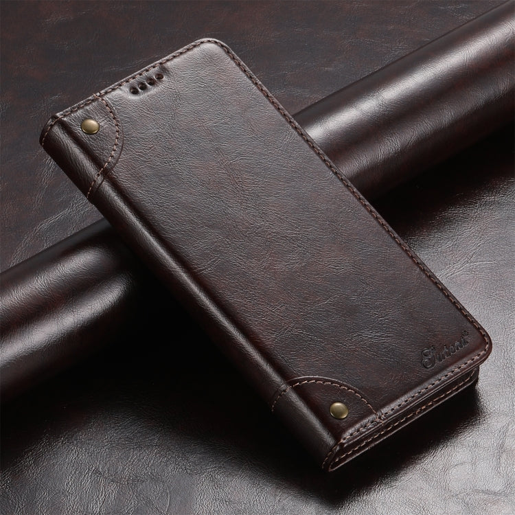 For Samsug Galaxy S24 Ultra 5G Suteni Baroque Calf Texture Buckle Wallet Leather Phone Case(Brown) - free shipping - PMC Jewellery - Order now!