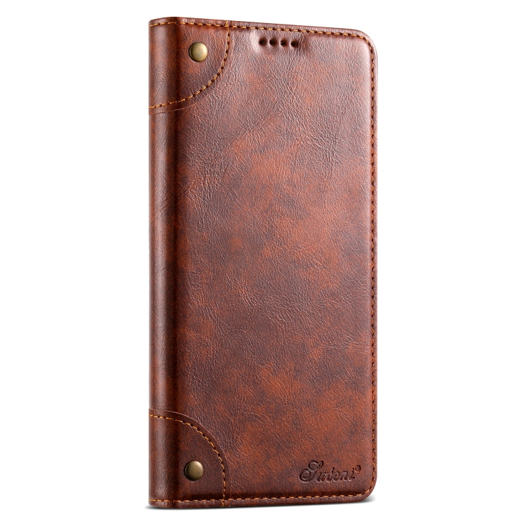 For Samsug Galaxy S24 Ultra 5G Suteni Baroque Calf Texture Buckle Wallet Leather Phone Case(Khaki) - Galaxy S24 Ultra 5G Cases by Suteni | Online Shopping South Africa | PMC Jewellery | Buy Now Pay Later Mobicred