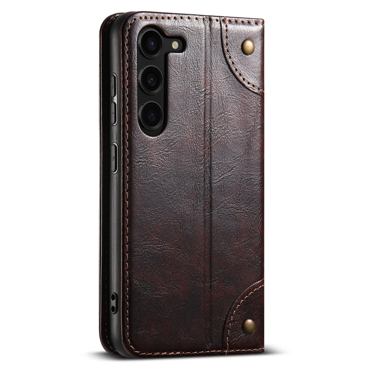 For Samsung Galaxy S24+ 5G Suteni Baroque Calf Texture Buckle Wallet Leather Phone Case(Brown) - Galaxy S24+ 5G Cases by Suteni | Online Shopping South Africa | PMC Jewellery | Buy Now Pay Later Mobicred