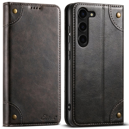 For Samsung Galaxy S24 5G Suteni Baroque Calf Texture Buckle Wallet Leather Phone Case(Black) - Galaxy S24 5G Cases by Suteni | Online Shopping South Africa | PMC Jewellery | Buy Now Pay Later Mobicred