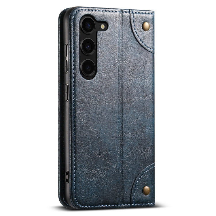 For Samsung Galaxy S24 5G Suteni Baroque Calf Texture Buckle Wallet Leather Phone Case(Blue) - free shipping - PMC Jewellery - Order now!
