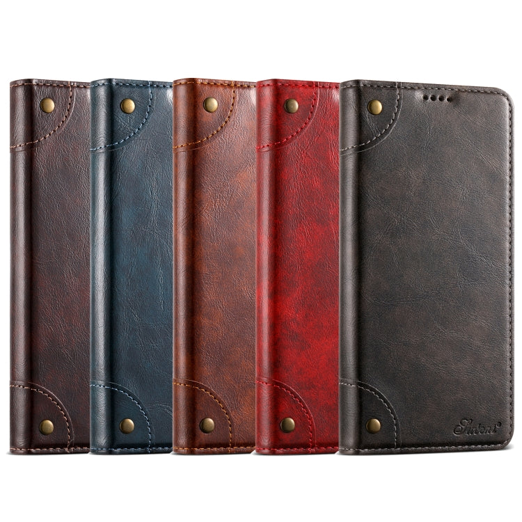 For Samsug Galaxy S24 Ultra 5G Suteni Baroque Calf Texture Buckle Wallet Leather Phone Case(Brown) - free shipping - PMC Jewellery - Order now!
