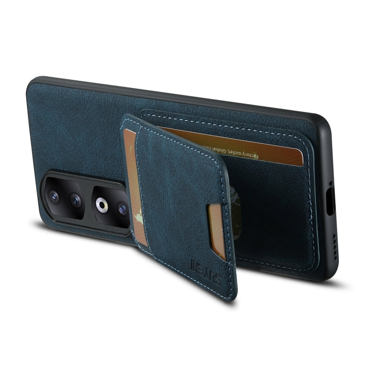 For  Honor 90 Suteni H02 Litchi Leather Card Wallet Stand Back Phone Case(Blue) - Honor Cases by Suteni | Online Shopping South Africa | PMC Jewellery