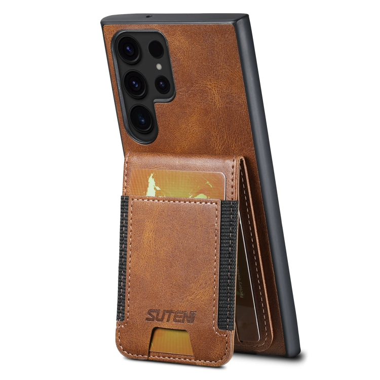 For Samsung Galaxy S24 Ultra 5G Suteni H03 Oil Wax Leather Wallet Stand Back Phone Case(Brown) - free shipping - PMC Jewellery - Order now!