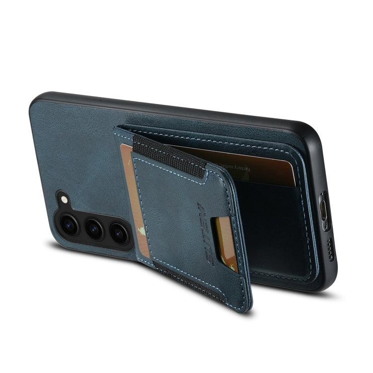 For Samsung Galaxy S24+ 5G Suteni H03 Oil Wax Leather Wallet Stand Back Phone Case(Blue) - free shipping - PMC Jewellery - Order now!