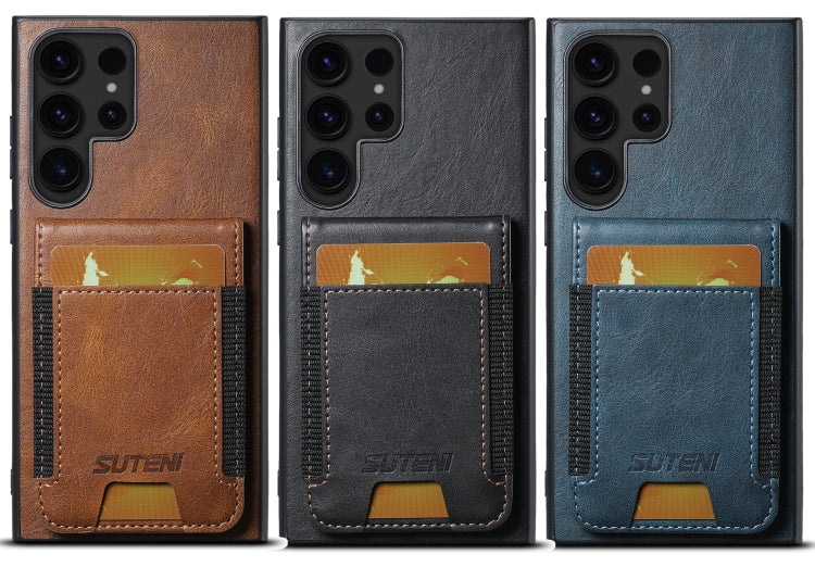 For Samsung Galaxy S24 Ultra 5G Suteni H03 Oil Wax Leather Wallet Stand Back Phone Case(Black) - free shipping - PMC Jewellery - Order now!
