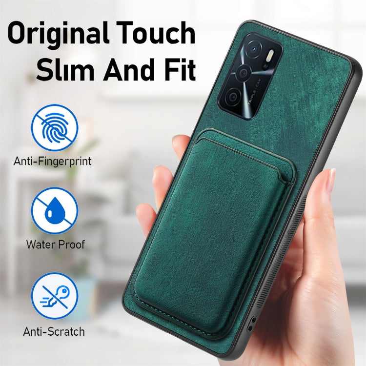 For OPPO A58 4G Retro Leather Card Bag Magnetic Phone Case(Green) - OPPO Cases by PMC Jewellery | Online Shopping South Africa | PMC Jewellery | Buy Now Pay Later Mobicred