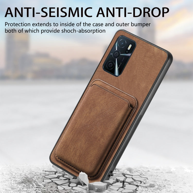 For OPPO Reno10 Global Retro Leather Card Bag Magnetic Phone Case(Brown) - OPPO Cases by PMC TechLife | Online Shopping South Africa | PMC TechLife | Buy Now Pay Later Mobicred