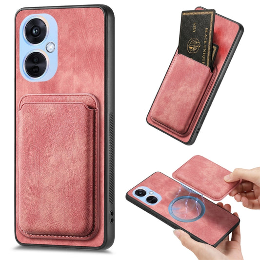 For OPPO K11X 5G Retro Leather Card Bag Magnetic Phone Case(Pink) - OPPO Cases by PMC Jewellery | Online Shopping South Africa | PMC Jewellery | Buy Now Pay Later Mobicred