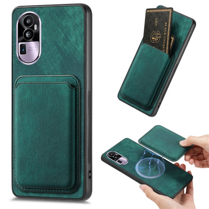 For OPPO Reno10 Pro+ Retro Leather Card Bag Magnetic Phone Case(Green) - OPPO Cases by PMC Jewellery | Online Shopping South Africa | PMC Jewellery | Buy Now Pay Later Mobicred