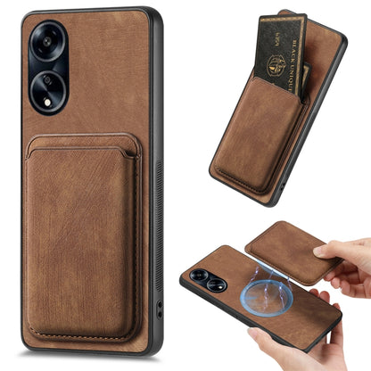 For OPPO A1 5G Retro Leather Card Bag Magnetic Phone Case(Brown) - OPPO Cases by PMC Jewellery | Online Shopping South Africa | PMC Jewellery | Buy Now Pay Later Mobicred