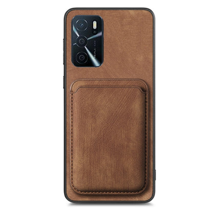 For OPPO Reno8 5G Retro Leather Card Bag Magnetic Phone Case(Brown) - OPPO Cases by PMC Jewellery | Online Shopping South Africa | PMC Jewellery | Buy Now Pay Later Mobicred