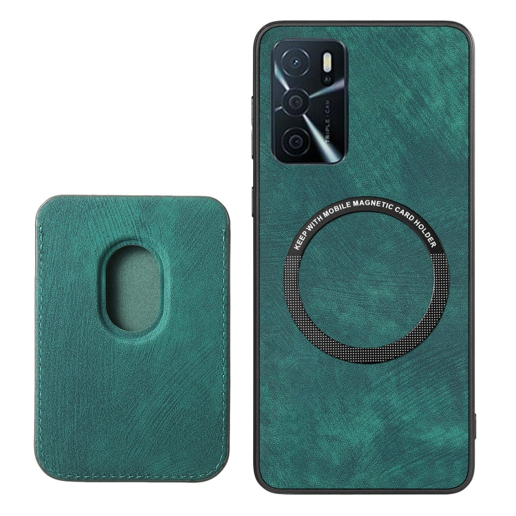 For OPPO Reno6 Pro 5G Retro Leather Card Bag Magnetic Phone Case(Green) - OPPO Cases by PMC TechLife | Online Shopping South Africa | PMC TechLife