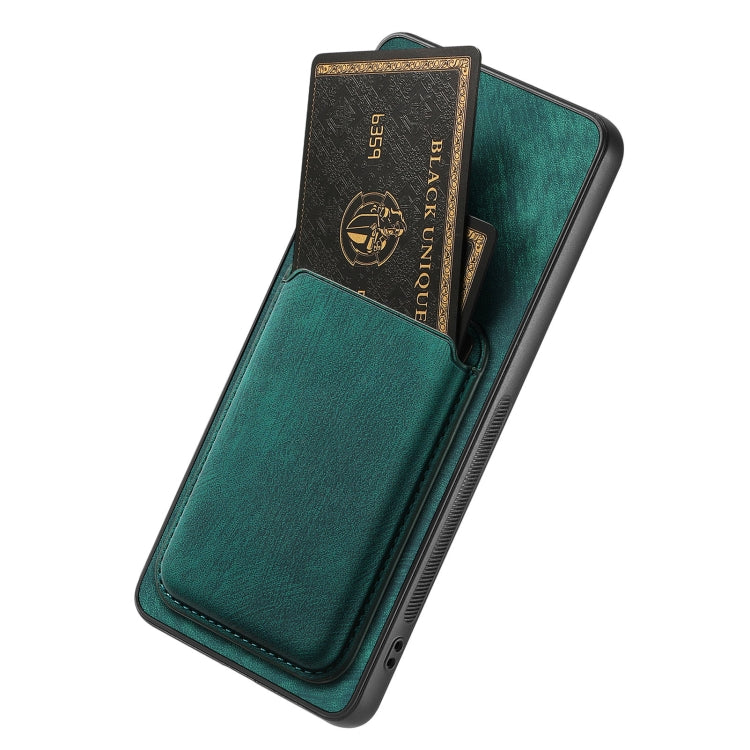 For OPPO Reno6 Pro 5G Retro Leather Card Bag Magnetic Phone Case(Green) - OPPO Cases by PMC TechLife | Online Shopping South Africa | PMC TechLife