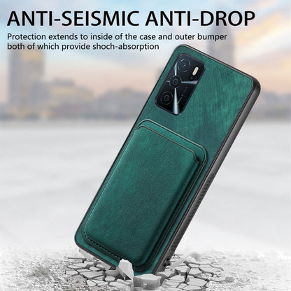 For OPPO F19 Pro+ Retro Leather Card Bag Magnetic Phone Case(Green) - OPPO Cases by PMC Jewellery | Online Shopping South Africa | PMC Jewellery | Buy Now Pay Later Mobicred