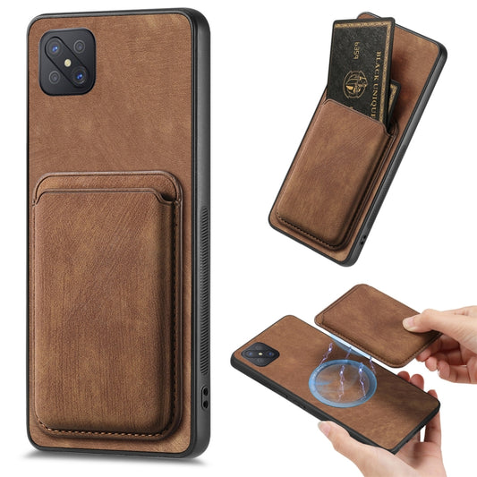 For OPPO A92S Retro Leather Card Bag Magnetic Phone Case(Brown) - OPPO Cases by PMC Jewellery | Online Shopping South Africa | PMC Jewellery | Buy Now Pay Later Mobicred