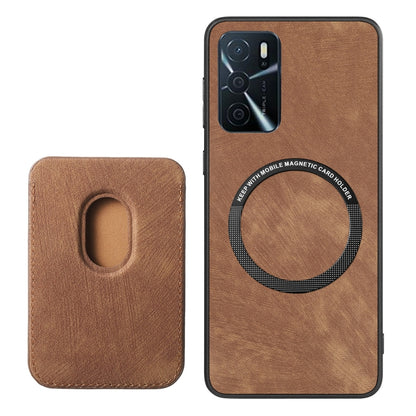 For OPPO A5 Retro Leather Card Bag Magnetic Phone Case(Brown) - OPPO Cases by PMC Jewellery | Online Shopping South Africa | PMC Jewellery | Buy Now Pay Later Mobicred