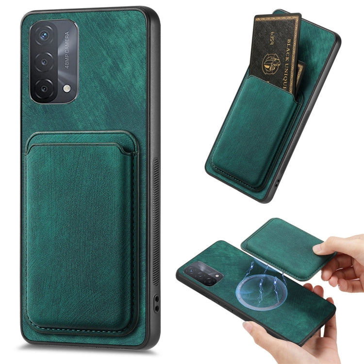 For OPPO A93 5G/A74 5G/A54 5G Retro Leather Card Bag Magnetic Phone Case(Green) - OPPO Cases by PMC Jewellery | Online Shopping South Africa | PMC Jewellery | Buy Now Pay Later Mobicred