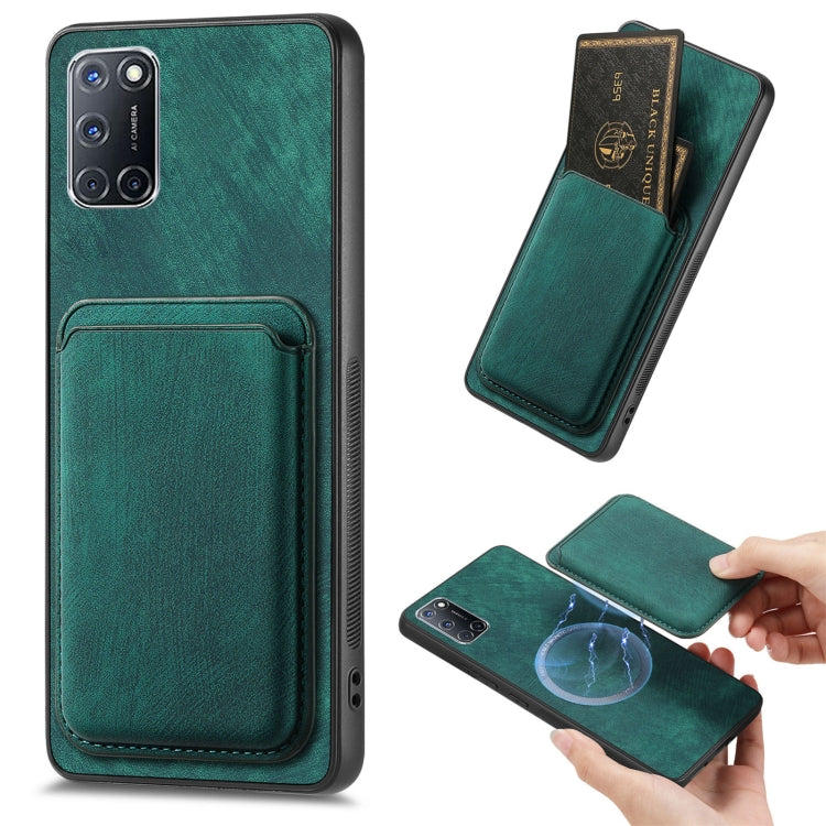 For OPPO A52 / A72/ A92 Retro Leather Card Bag Magnetic Phone Case(Green) - OPPO Cases by PMC Jewellery | Online Shopping South Africa | PMC Jewellery | Buy Now Pay Later Mobicred