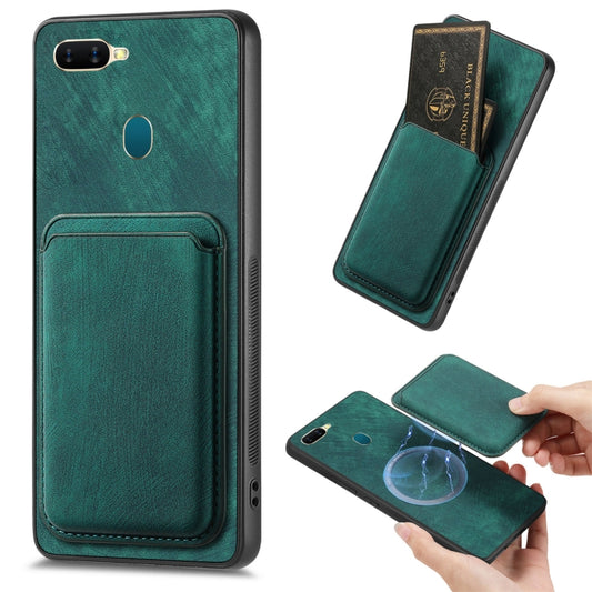 For OPPO A7/A12 Retro Leather Card Bag Magnetic Phone Case(Green) - OPPO Cases by PMC Jewellery | Online Shopping South Africa | PMC Jewellery | Buy Now Pay Later Mobicred