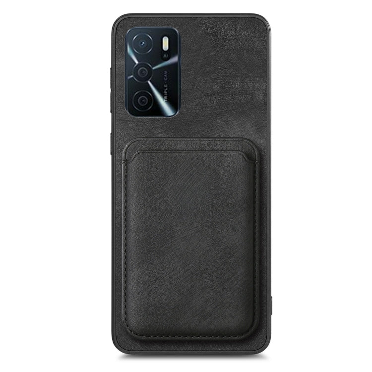 For OPPO A7/A12 Retro Leather Card Bag Magnetic Phone Case(Black) - OPPO Cases by PMC Jewellery | Online Shopping South Africa | PMC Jewellery | Buy Now Pay Later Mobicred