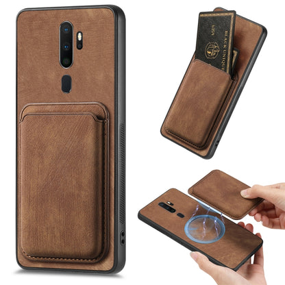 For OPPO A9 2020 / A5 2020 Retro Leather Card Bag Magnetic Phone Case(Brown) - OPPO Cases by PMC Jewellery | Online Shopping South Africa | PMC Jewellery | Buy Now Pay Later Mobicred