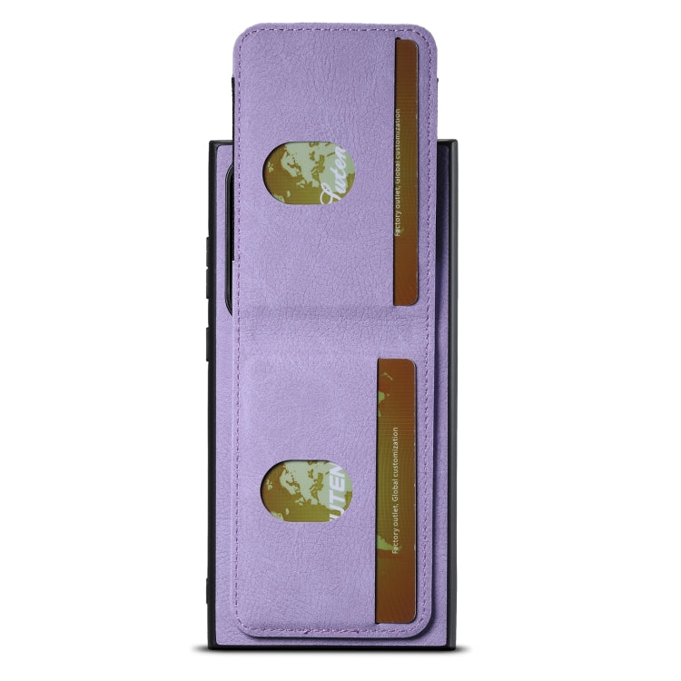 For Samsuny Galaxy S24 Ultrra 5G Suteni H03 Litchi Leather Card Bag Stand Back Phone Case(Purple) - free shipping - PMC Jewellery - Order now!