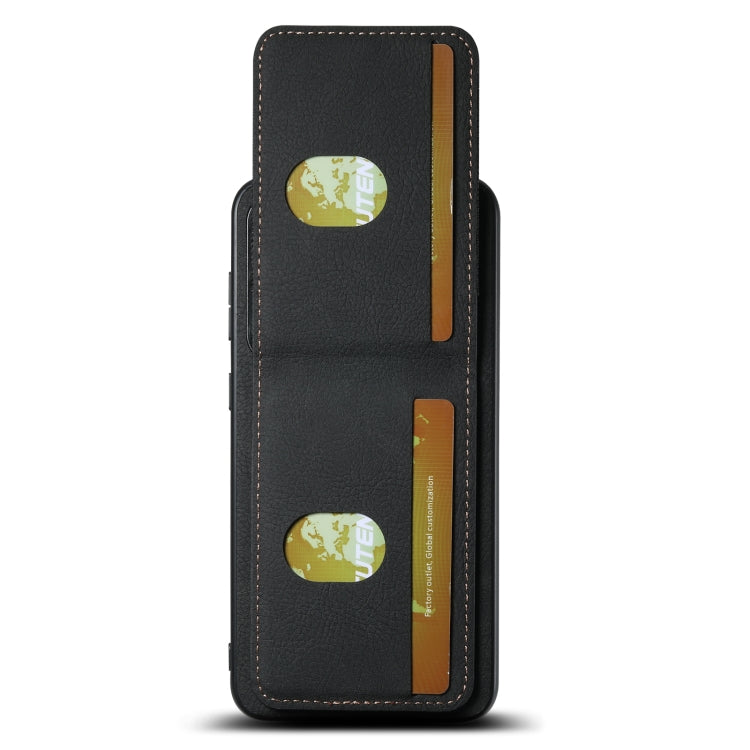 For Samsuny Galaxy S24+ 5G Suteni H03 Litchi Leather Card Bag Stand Back Phone Case(Black) - free shipping - PMC Jewellery - Order now!