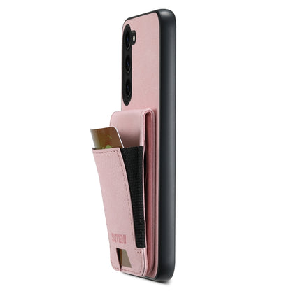 For Samsuny Galaxy S24+ 5G Suteni H03 Litchi Leather Card Bag Stand Back Phone Case(Pink) - Galaxy S24+ 5G Cases by Suteni | Online Shopping South Africa | PMC Jewellery | Buy Now Pay Later Mobicred