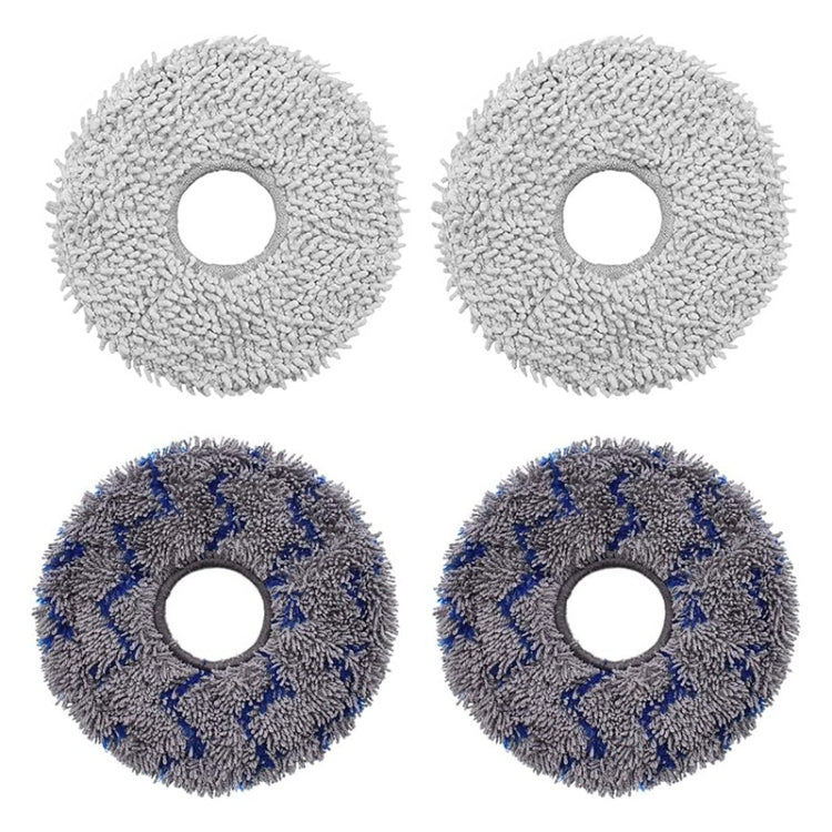 JUNSUNMAY 4pcs Washable Mop Pads Replacement for ECOVACS DEEBOT X1 Turbo / X2 Omni / T20 Pro(Grey+Blue Grey) - For ECOVACS Accessories by JUNSUNMAY | Online Shopping South Africa | PMC TechLife | Buy Now Pay Later Mobicred