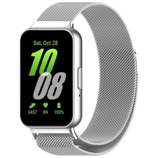 For Samsung Galaxy Fit 3 Milanese Metal Steel Mesh Watch Band(Silver) - Watch Bands by PMC Jewellery | Online Shopping South Africa | PMC Jewellery